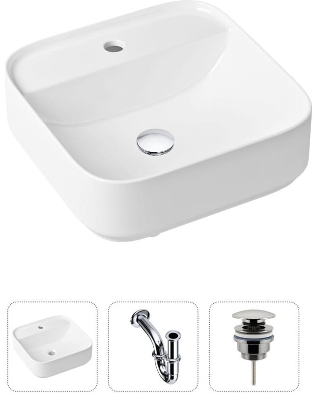 Раковина Lavinia Boho Bathroom Sink 21520272 накладная квадратная 42, санфарфор