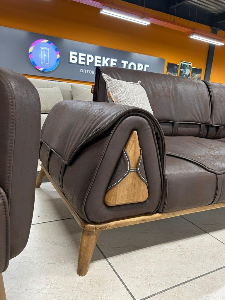 Комплект мягкой мебели Elegant Lorenzo коричневый купить,NaN