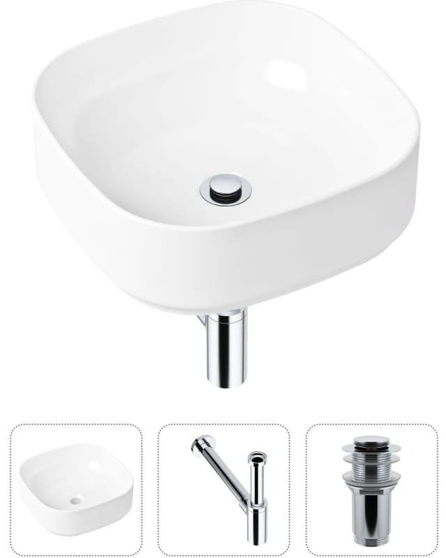 Раковина Lavinia Boho Bathroom Sink 21520221 накладная квадратная 40, санфарфор