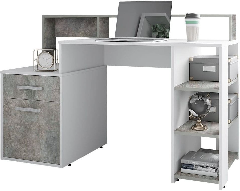 Стол компьютерный DOMA LIF-LOFT, 138.4х53.8x90.4 см, белый, серый купить,NaN