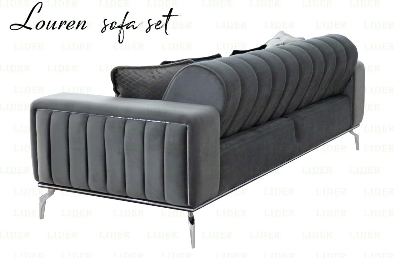 Комплект мягкой мебели Louren 230х90см серый купить,NaN