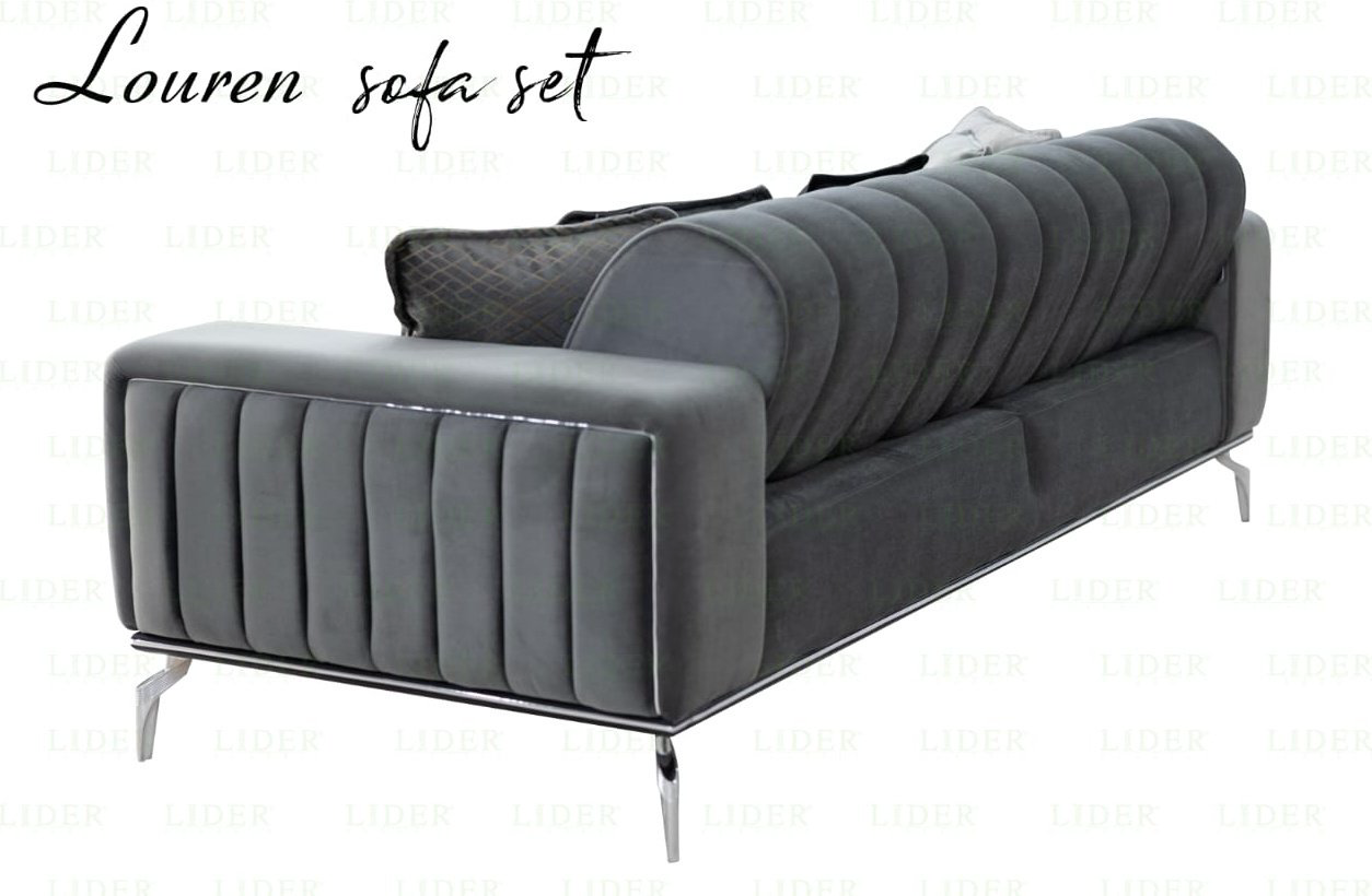 Комплект мягкой мебели Louren 230х90см серый купить,NaN