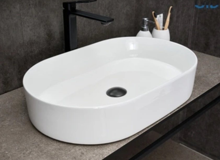 Раковина GID-ceramic D1479 накладная овальная 61, керамика