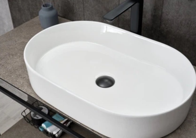 Раковина GID-ceramic D1479 накладная овальная 61, керамика