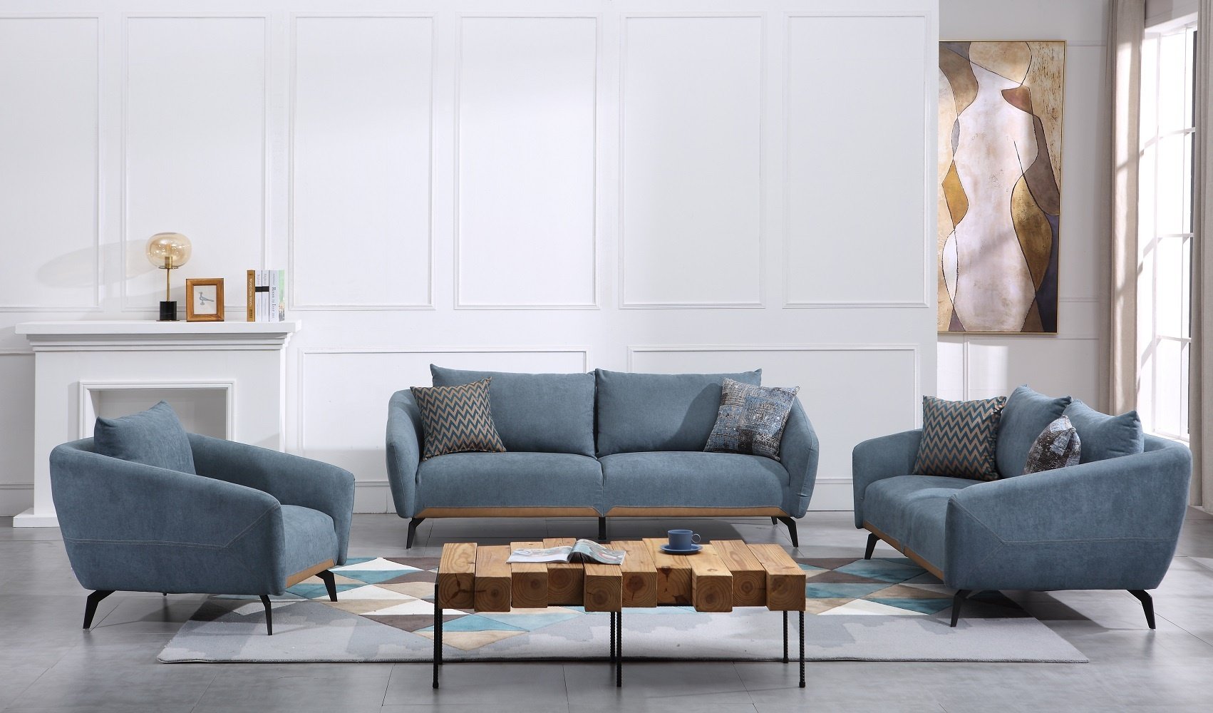 Комплект мягкой мебели Home Collection Blue frost Е1863-1 синий купить,NaN