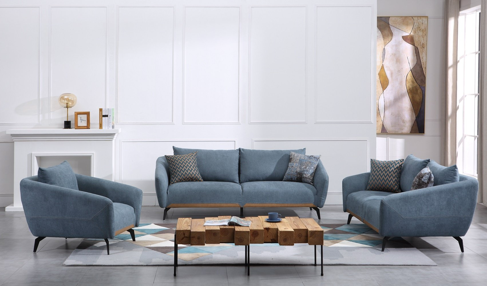 Комплект мягкой мебели Home Collection Blue frost Е1863-1 синий купить,NaN