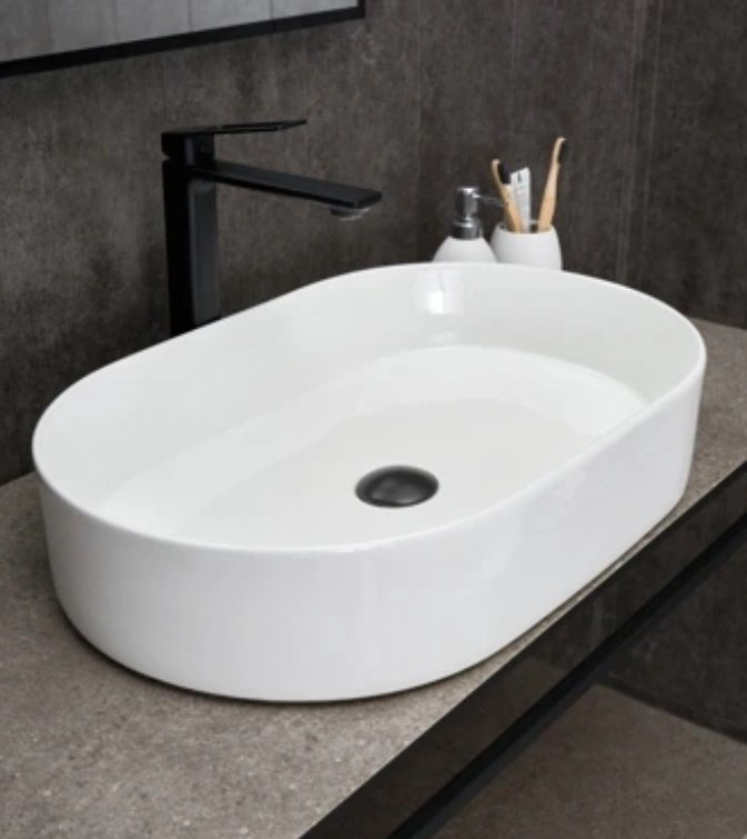 Раковина GID-ceramic D1479 накладная овальная 61, керамика купить,121091