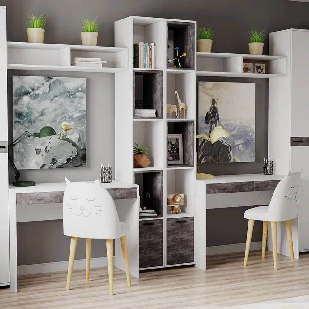 Стол письменный DOMA MODUL 1000, 100х50x76.6 см, белый, асфальт купить,NaN