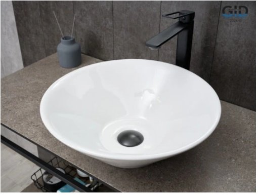 Раковина GID-ceramic N9102 накладная круглая 42, керамика
