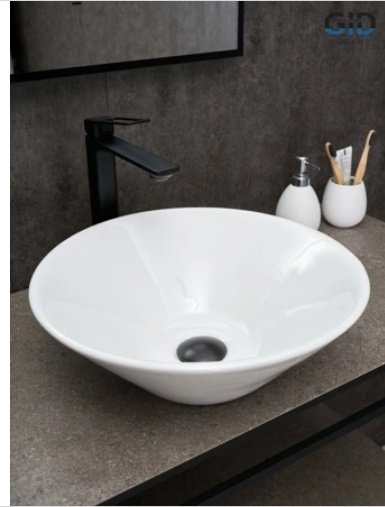 Раковина GID-ceramic N9102 накладная круглая 42, керамика
