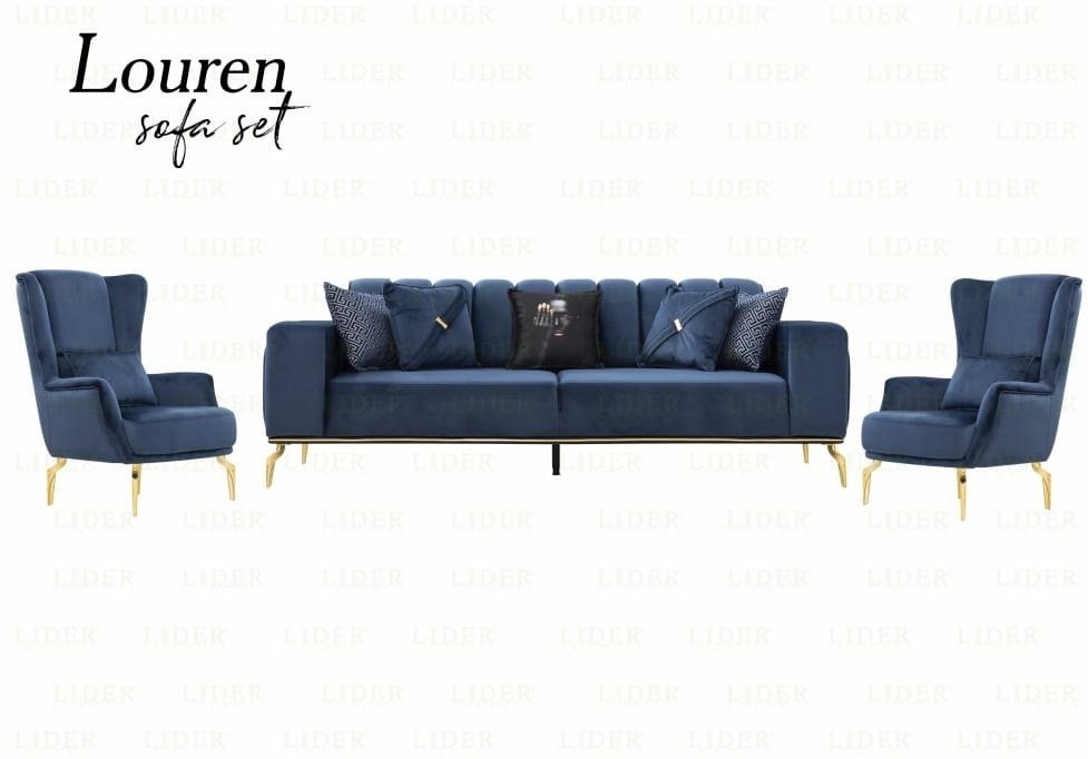 Комплект мягкой мебели Lider Louren 617513721 синий купить,NaN