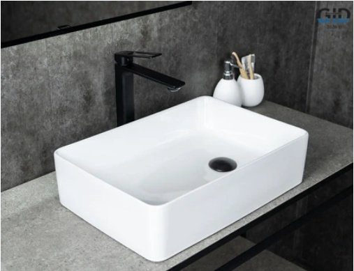 Раковина GID-ceramic N1205 накладная прямоугольная 50.5, керамика купить,154523