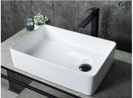 Раковина GID-ceramic N1205 накладная прямоугольная 50.5, керамика купить,154523
