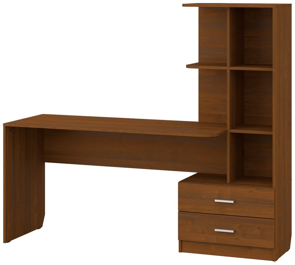 Стол компьютерный с надстройкой Ереке Мебель Lucky HM S, 170х56x150 см, коричневый купить,NaN