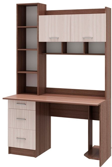 Стол компьютерный с надстройкой DOMA PKS-5, 125х60x196.8 см, бежевый, светло-коричневый купить,NaN