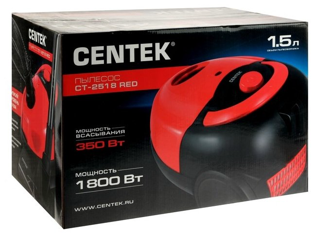 Пылесос Centek CT-2518 красный купить,NaN