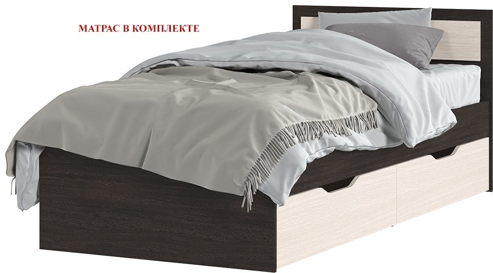 Кровать Doma Garmonia-Lite Classic 01 90x200см с матрасом коричнево-бежевая купить,NaN