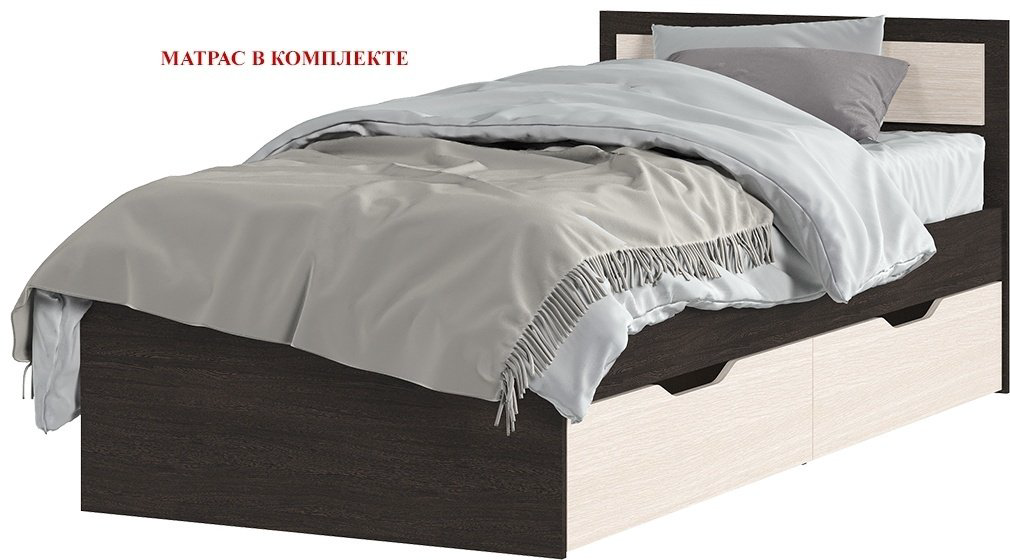 Кровать Doma Garmonia-Lite Classic 01 90x200см с матрасом коричнево-бежевая купить,NaN