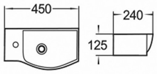 Раковина Comforty 7947BR подвесная нестандартная 45, санфарфор