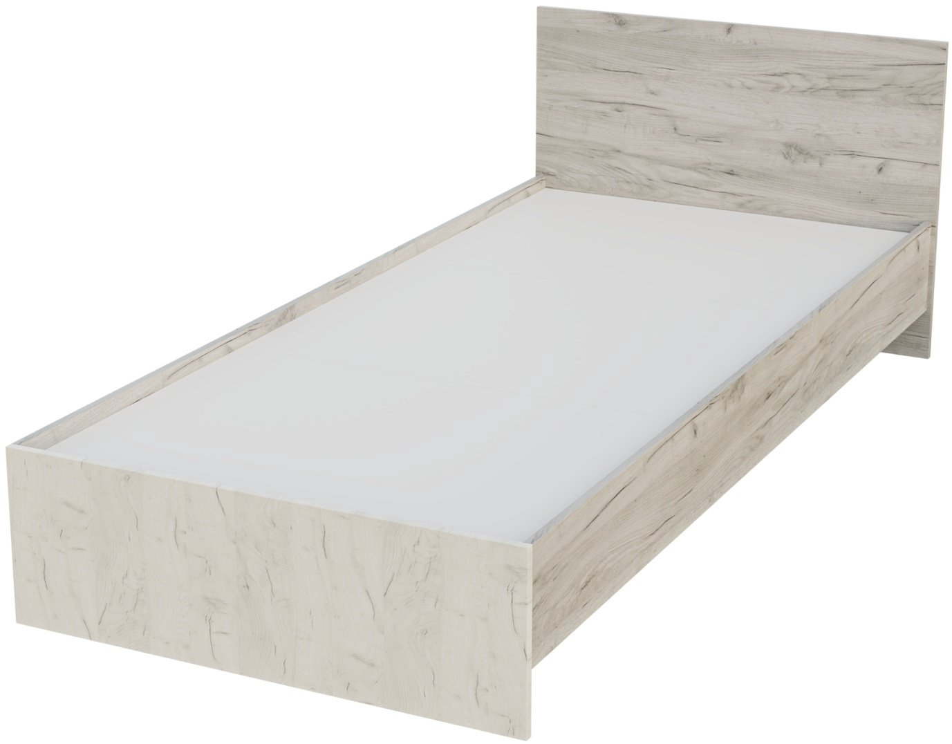 Кровать Doma Bassa 90x200см с матрасом бело-серая купить,NaN