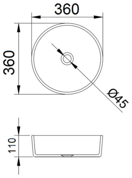 Раковина Comforty CF21004 накладная круглая 36, стекло