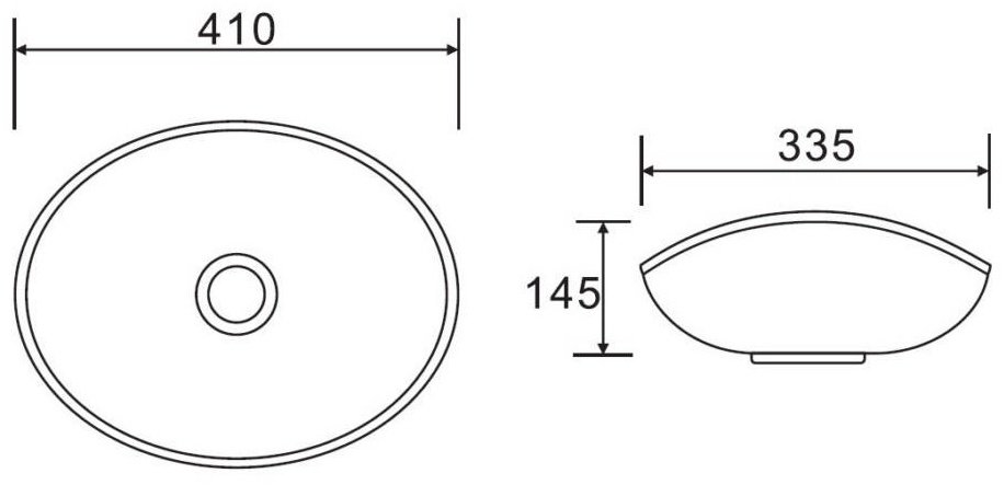 Раковина Calypso CS3078 накладная овальная 33.5, фарфор купить,NaN