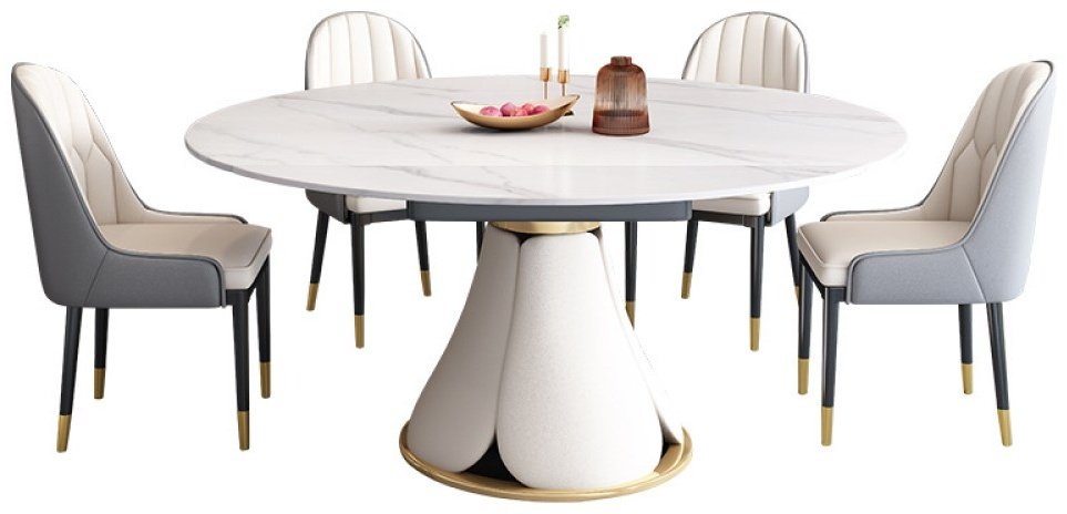 Комплект Home Collection Elegance, стол 130х80 см + 6 стульев, белый купить,NaN