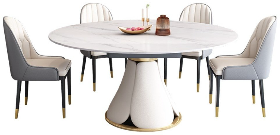 Комплект Home Collection Elegance, стол 130х80 см + 6 стульев, белый купить,NaN