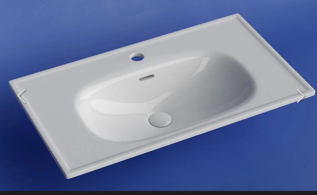 Раковина Ceramicanova Sabo CN13002 накладная прямоугольная 80, санфарфор
