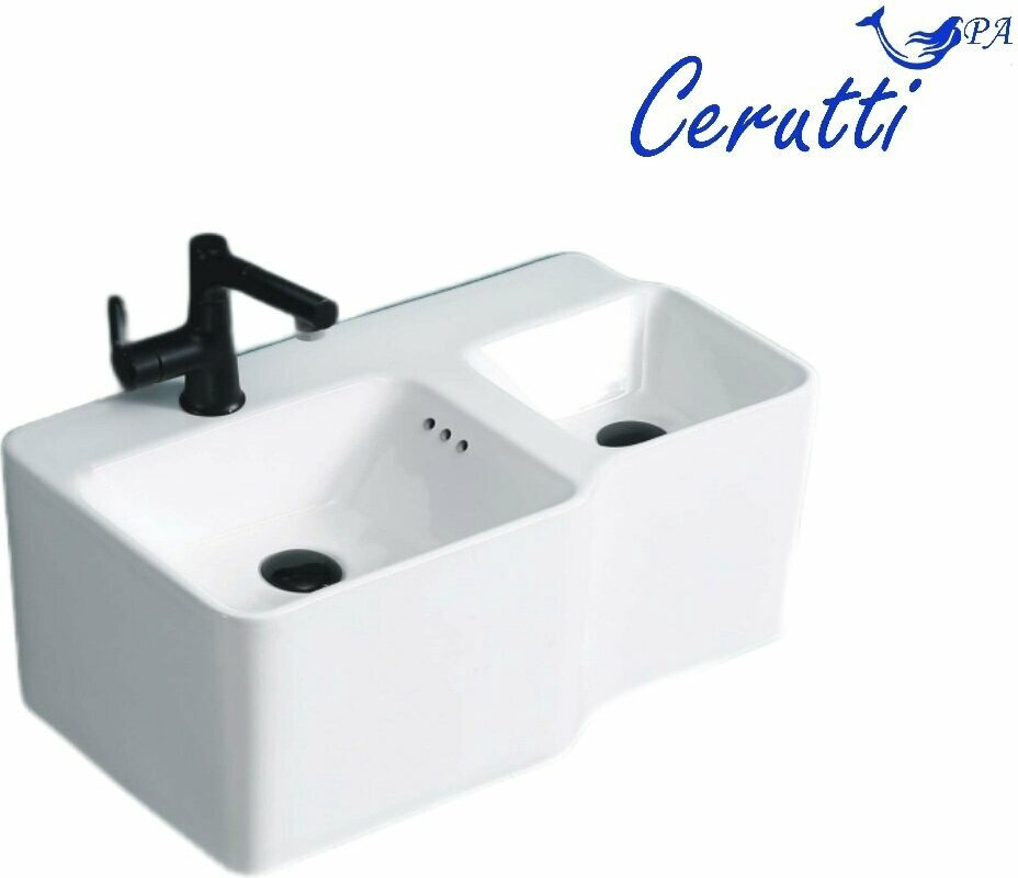 Раковина CeruttiSPA Double Bella накладная прямоугольная 36.5 см, фарфор купить,NaN