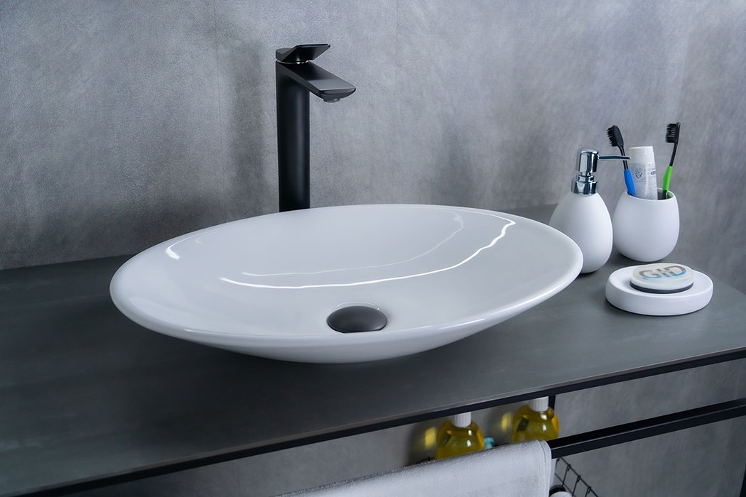 Раковина GID-ceramic N9022 накладная овальная 35, фаянс