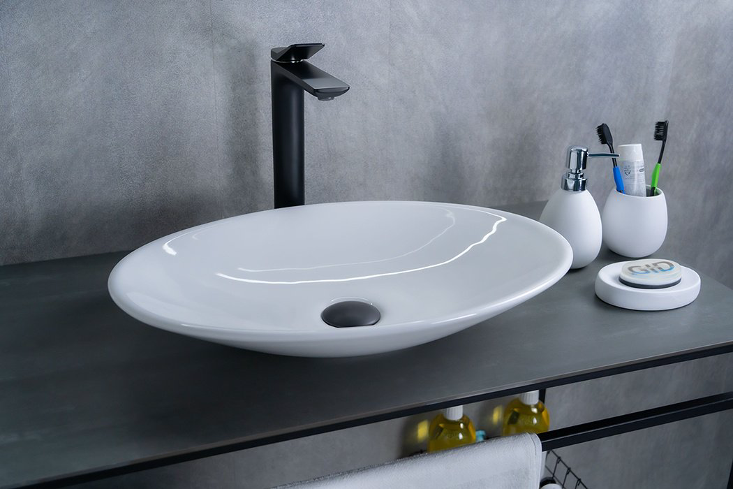Раковина GID-ceramic N9022 накладная овальная 35, фаянс купить,68655