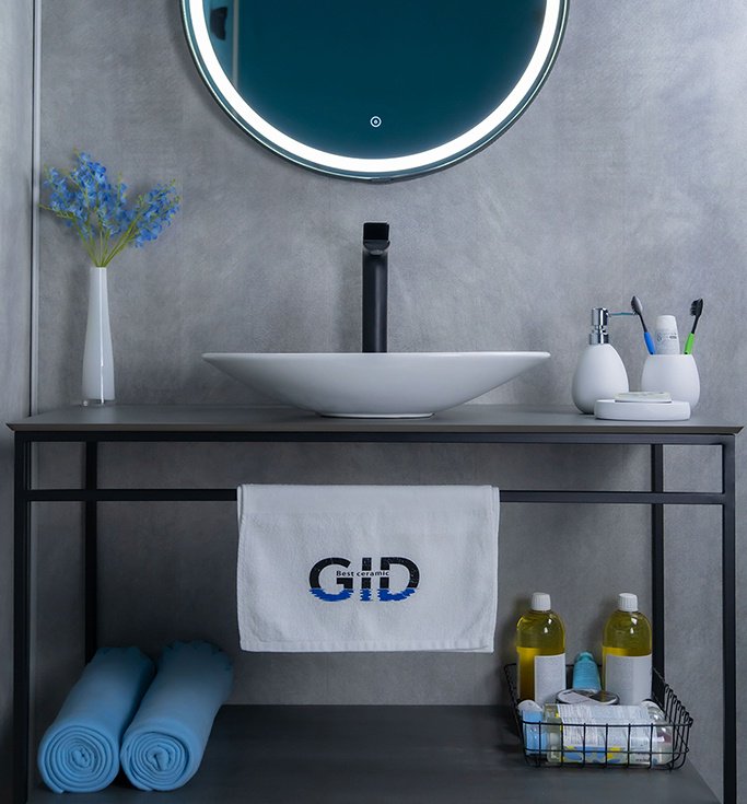 Раковина GID-ceramic N9022 накладная овальная 35, фаянс