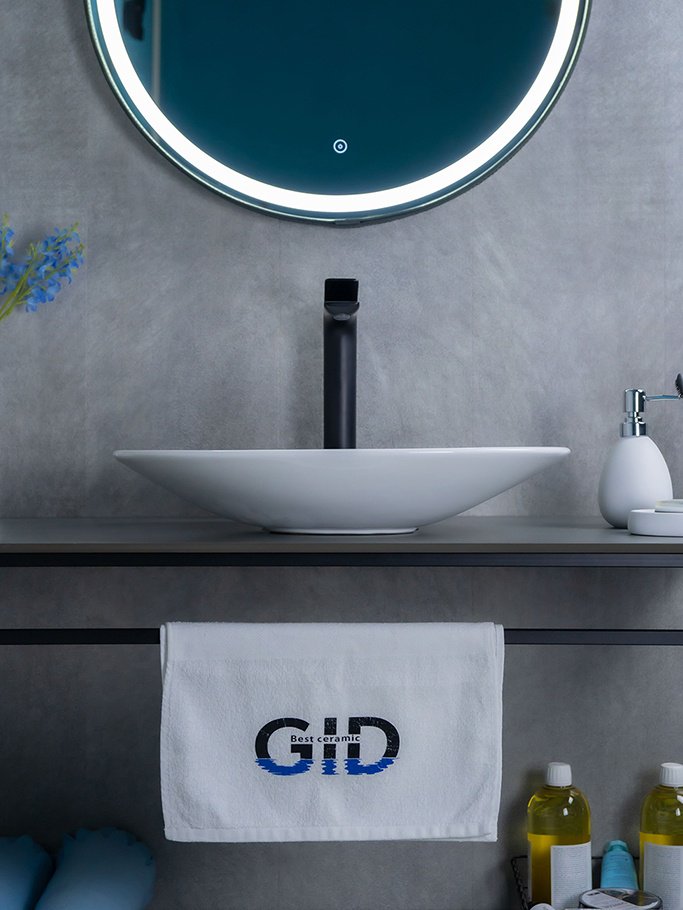 Раковина GID-ceramic N9022 накладная овальная 35, фаянс