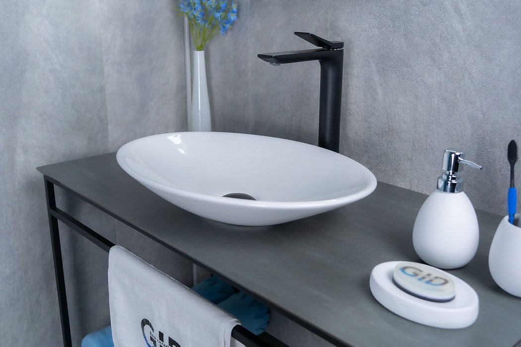 Раковина GID-ceramic N9022 накладная овальная 35, фаянс