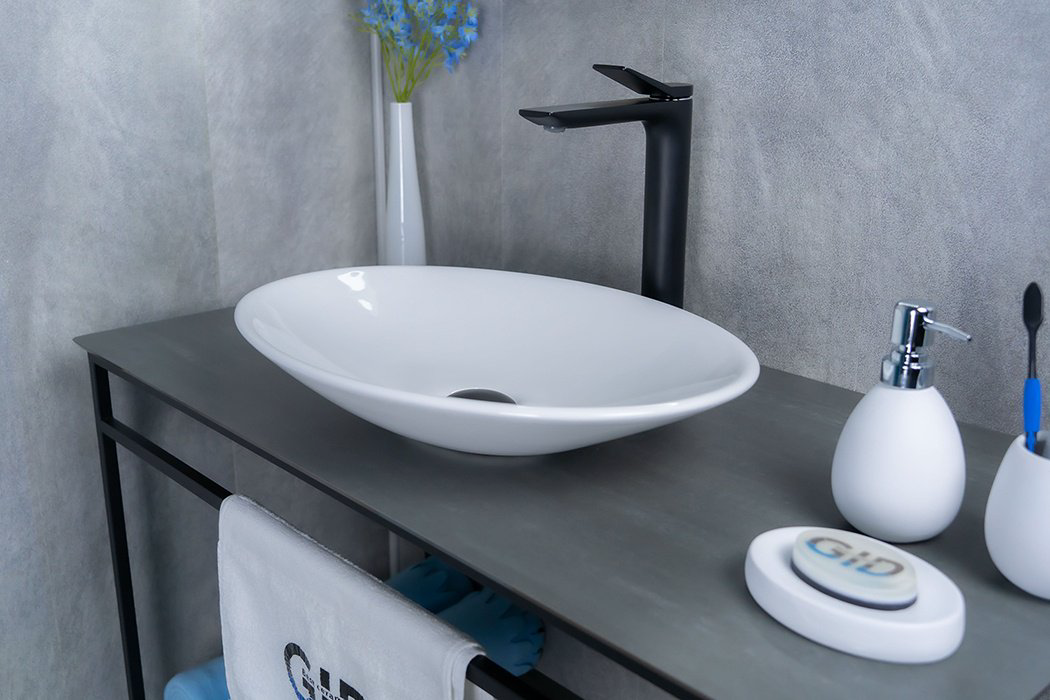 Раковина GID-ceramic N9022 накладная овальная 35, фаянс купить,68655