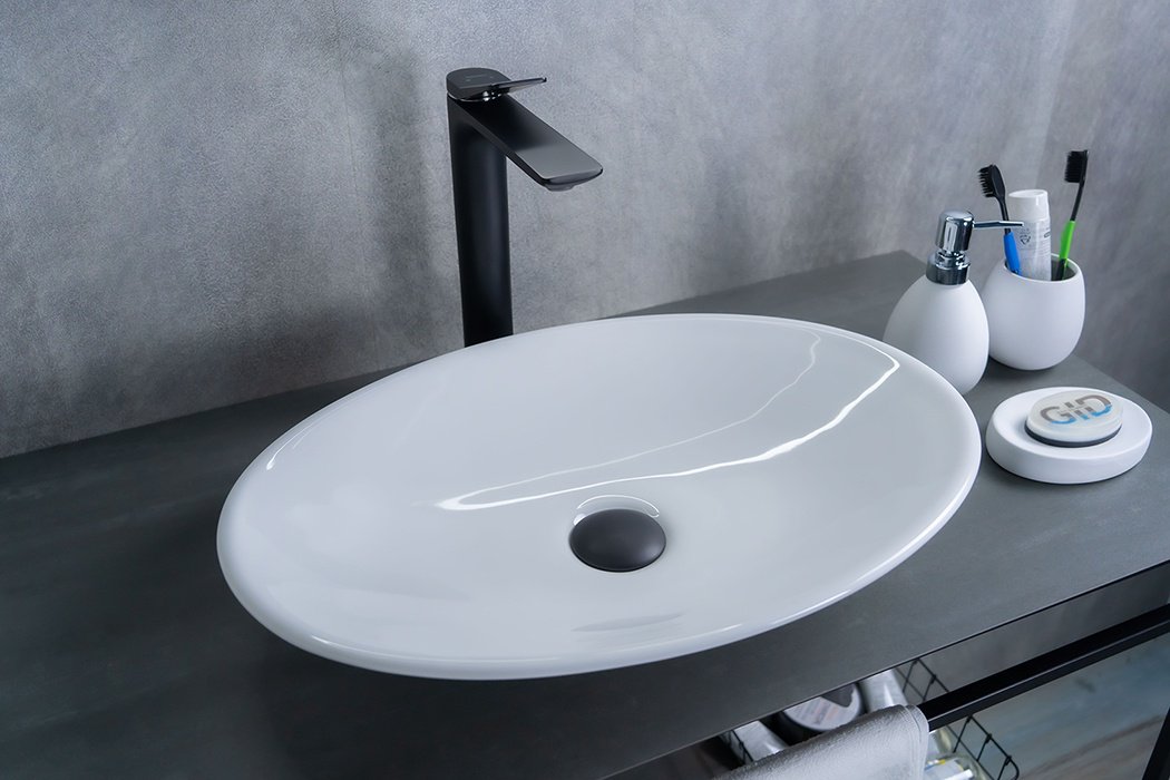 Раковина GID-ceramic N9022 накладная овальная 35, фаянс