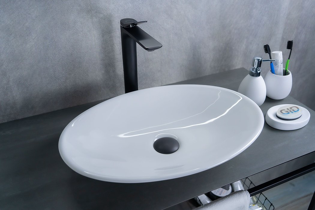 Раковина GID-ceramic N9022 накладная овальная 35, фаянс купить,68655