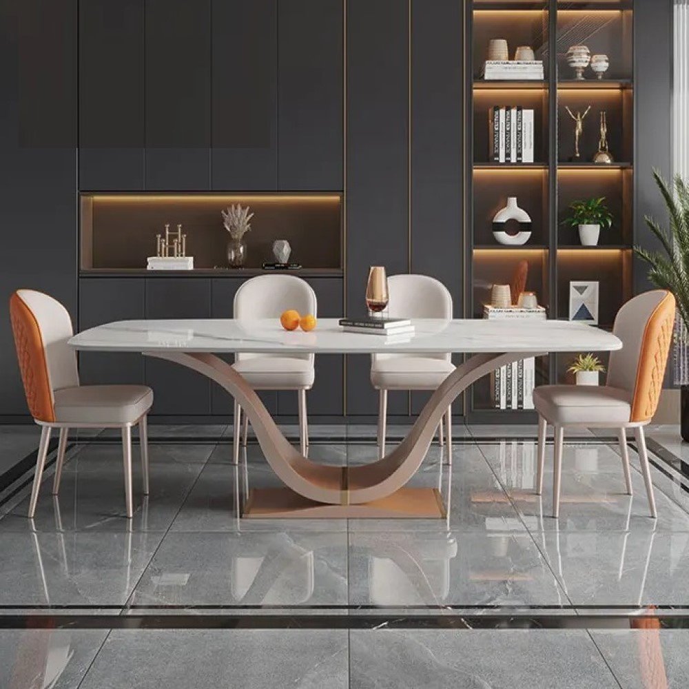 Комплект Home Collection Infinity, стол 160х90 см + 6 стульев, серый, оранжевый купить,NaN