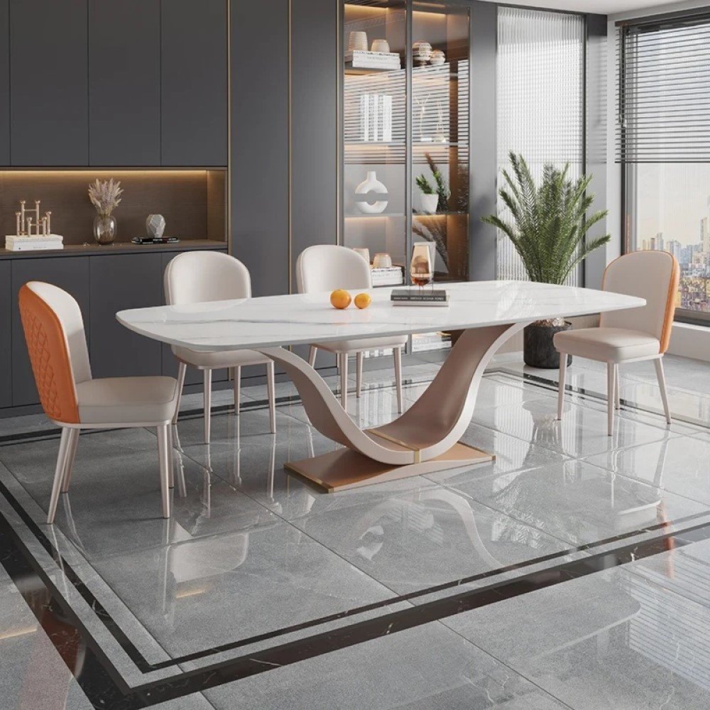 Комплект Home Collection Infinity, стол 160х90 см + 6 стульев, серый, оранжевый купить,NaN