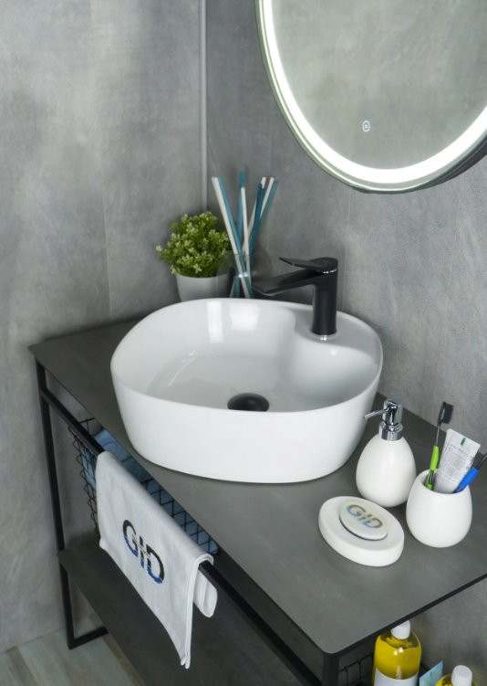 Раковина GID-ceramic N9442 накладная квадратная 44, керамика купить,63879