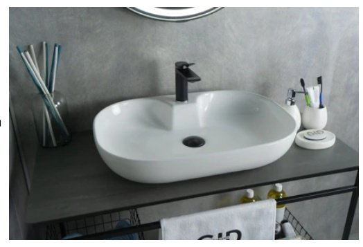 Раковина GID-ceramic N9446b накладная овальная 61, керамика купить,106863