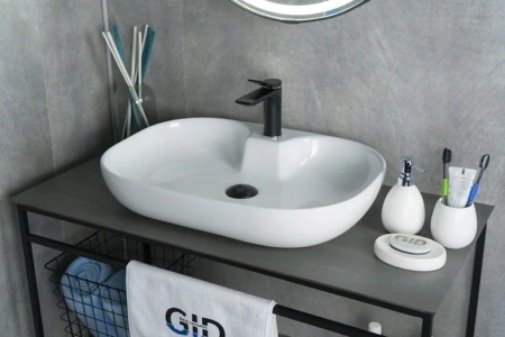 Раковина GID-ceramic N9446b накладная овальная 61, керамика