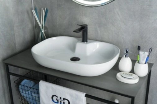 Раковина GID-ceramic N9446b накладная овальная 61, керамика купить,106863