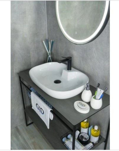 Раковина GID-ceramic N9446b накладная овальная 61, керамика
