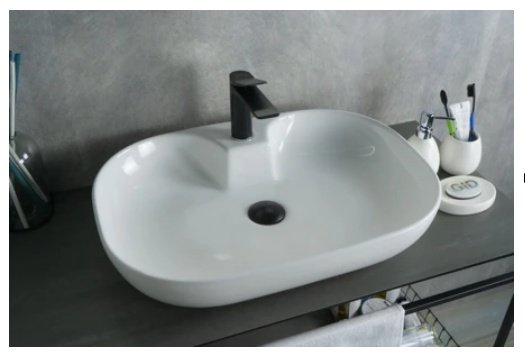 Раковина GID-ceramic N9446b накладная овальная 61, керамика