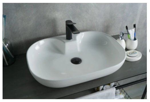 Раковина GID-ceramic N9446b накладная овальная 61, керамика купить,106863