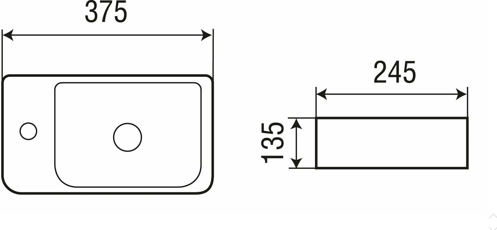 Раковина WeltWasser WW AISBACH 10100 L накладная прямоугольная 37.5, фаянс купить,51300