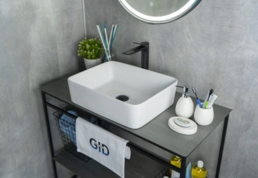 Раковина GID-ceramic N9103 накладная прямоугольная 48, керамика купить,91540