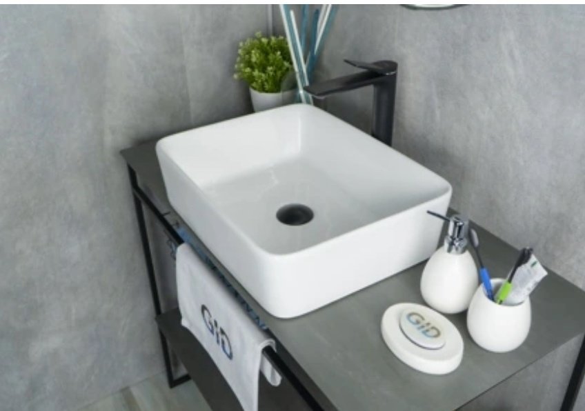 Раковина GID-ceramic N9103 накладная прямоугольная 48, керамика